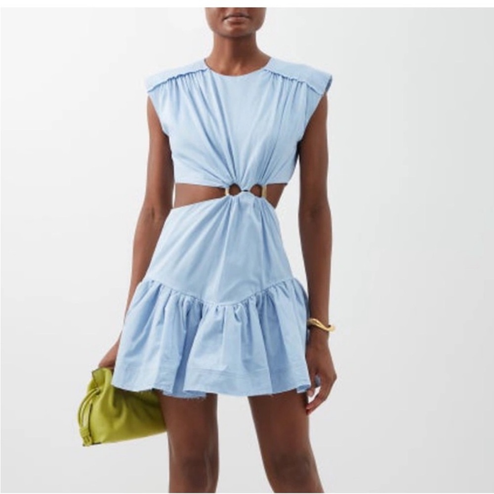 Light blue Aje. Cut out ring dress size 6 (runs small)